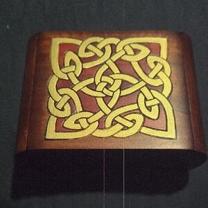 Wooden Jewelry Organizer with Celtic Design